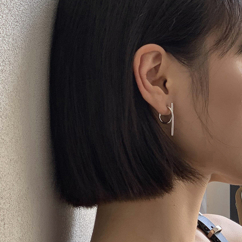 Silver Metal Loop Earrings