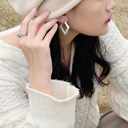 White Square Metal Hoops