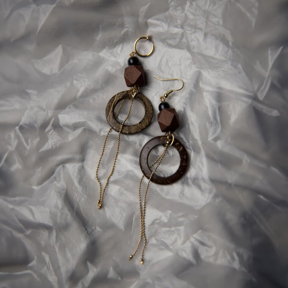 Wooden Geometric Earrings
