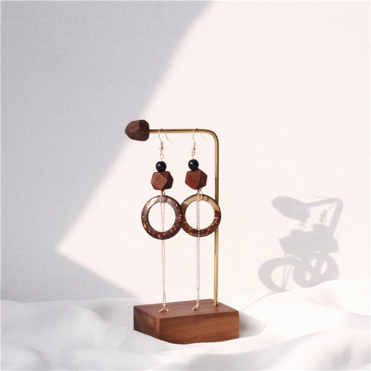 Wooden Geometric Earrings