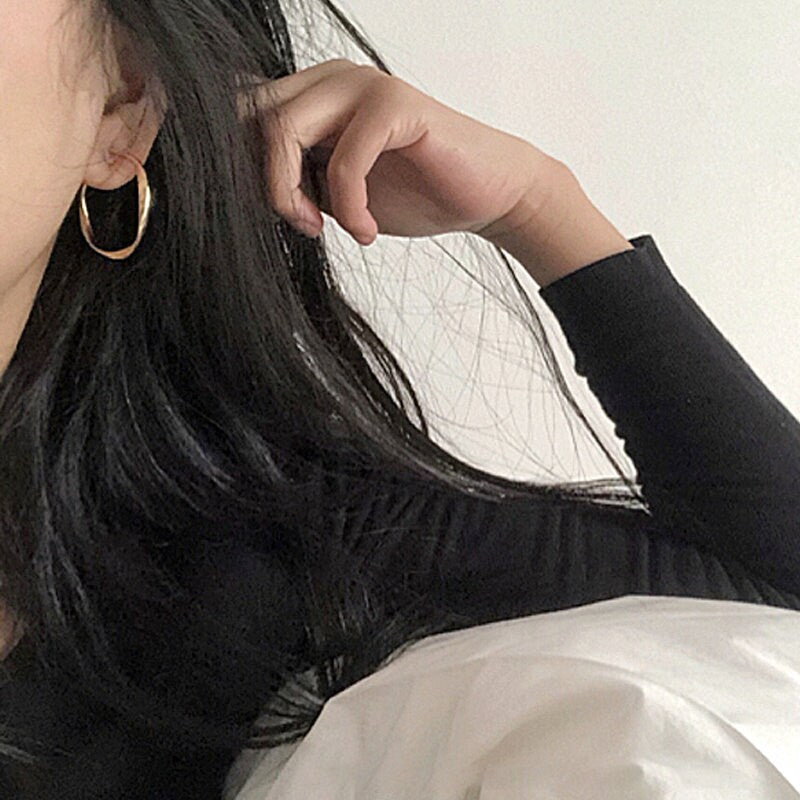 Twisted Golden Hoops