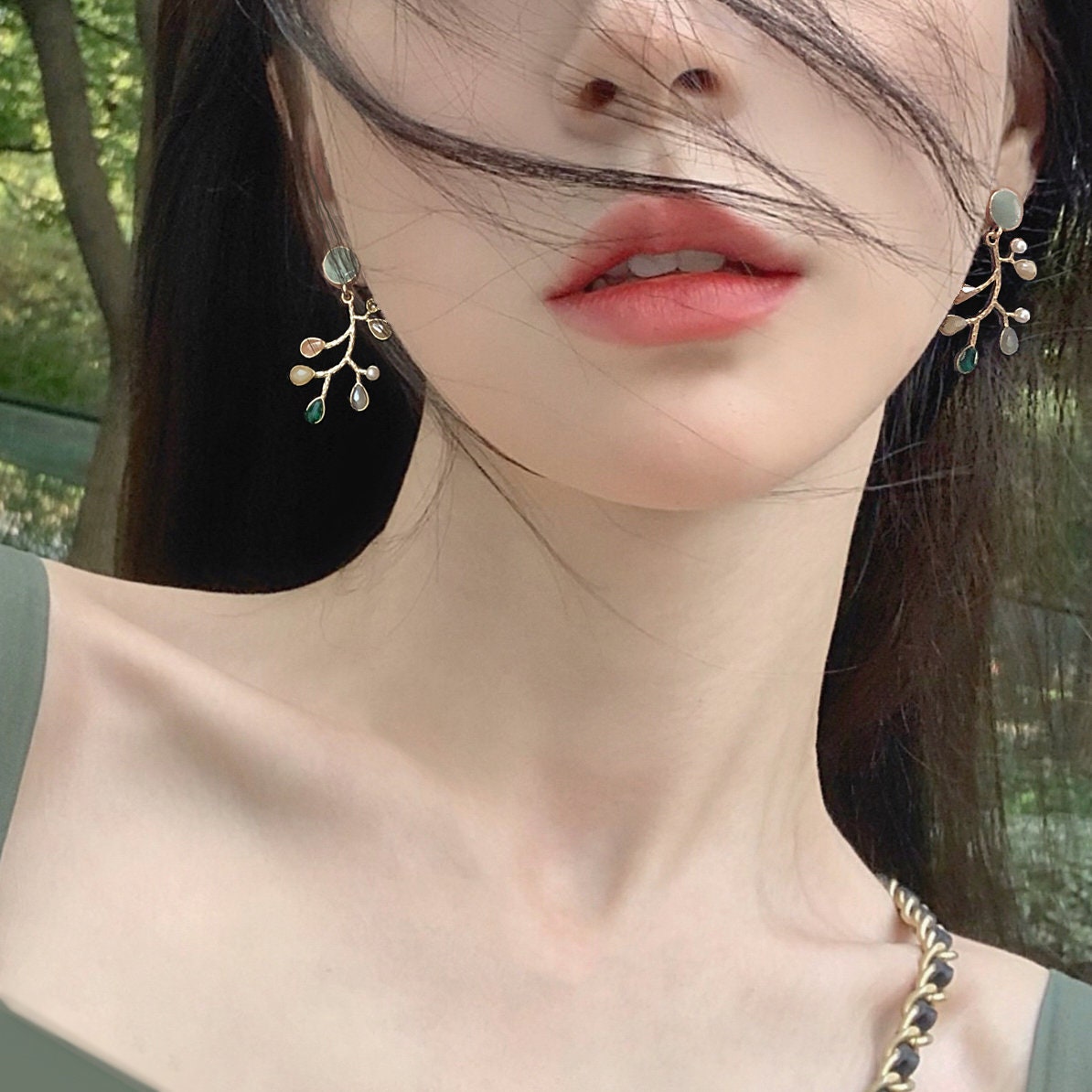 Colorful Tree Jewel Earrings