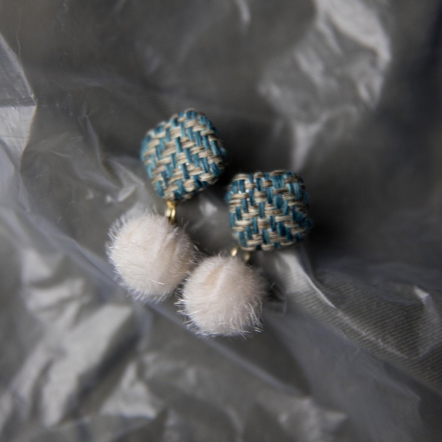 Checkered Indigo Earrings