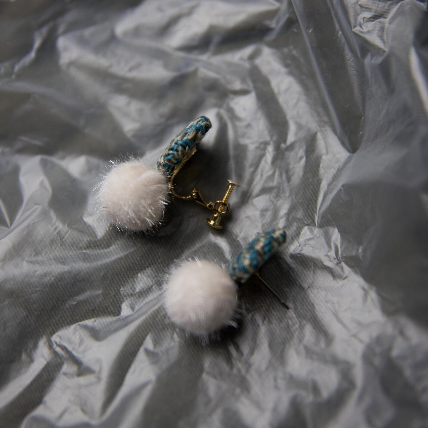 Checkered Indigo Earrings