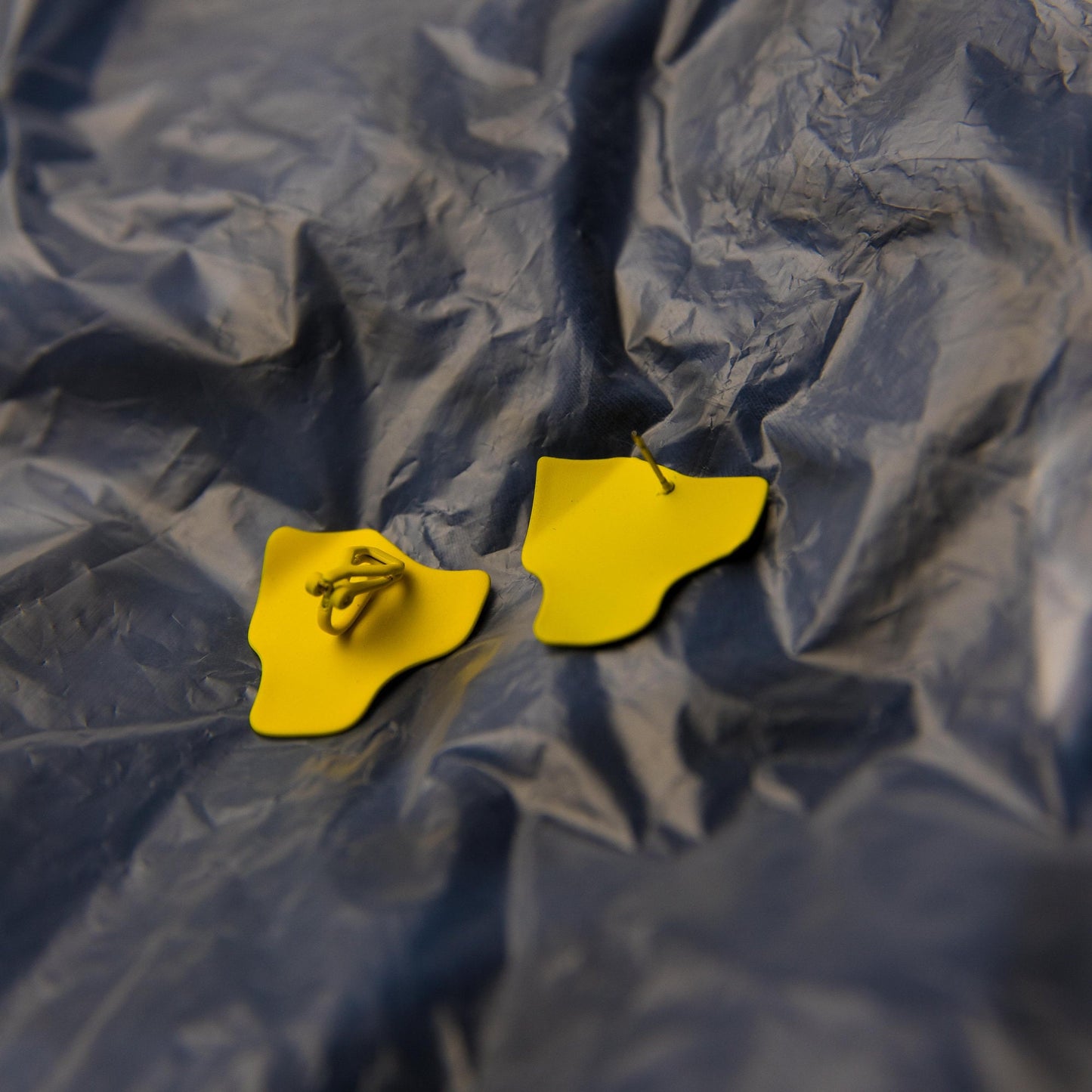 Yellow Abstract Retro Earrings