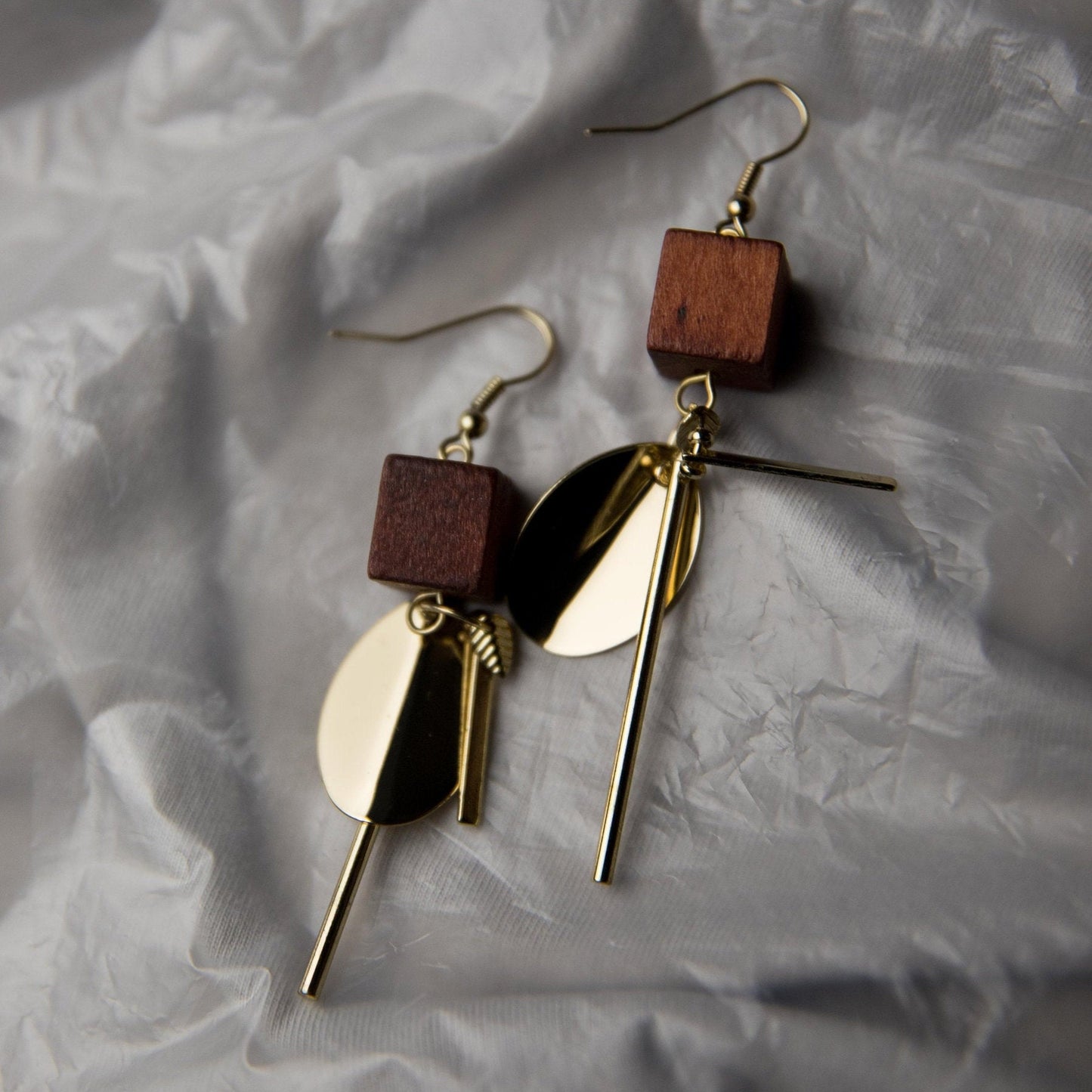 Wooden Dangling Earrings