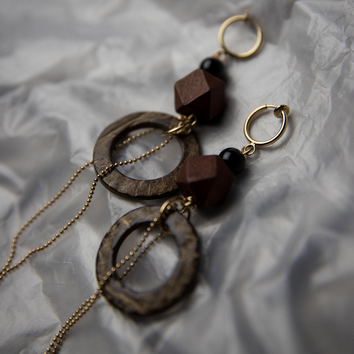 Wooden Geometric Earrings