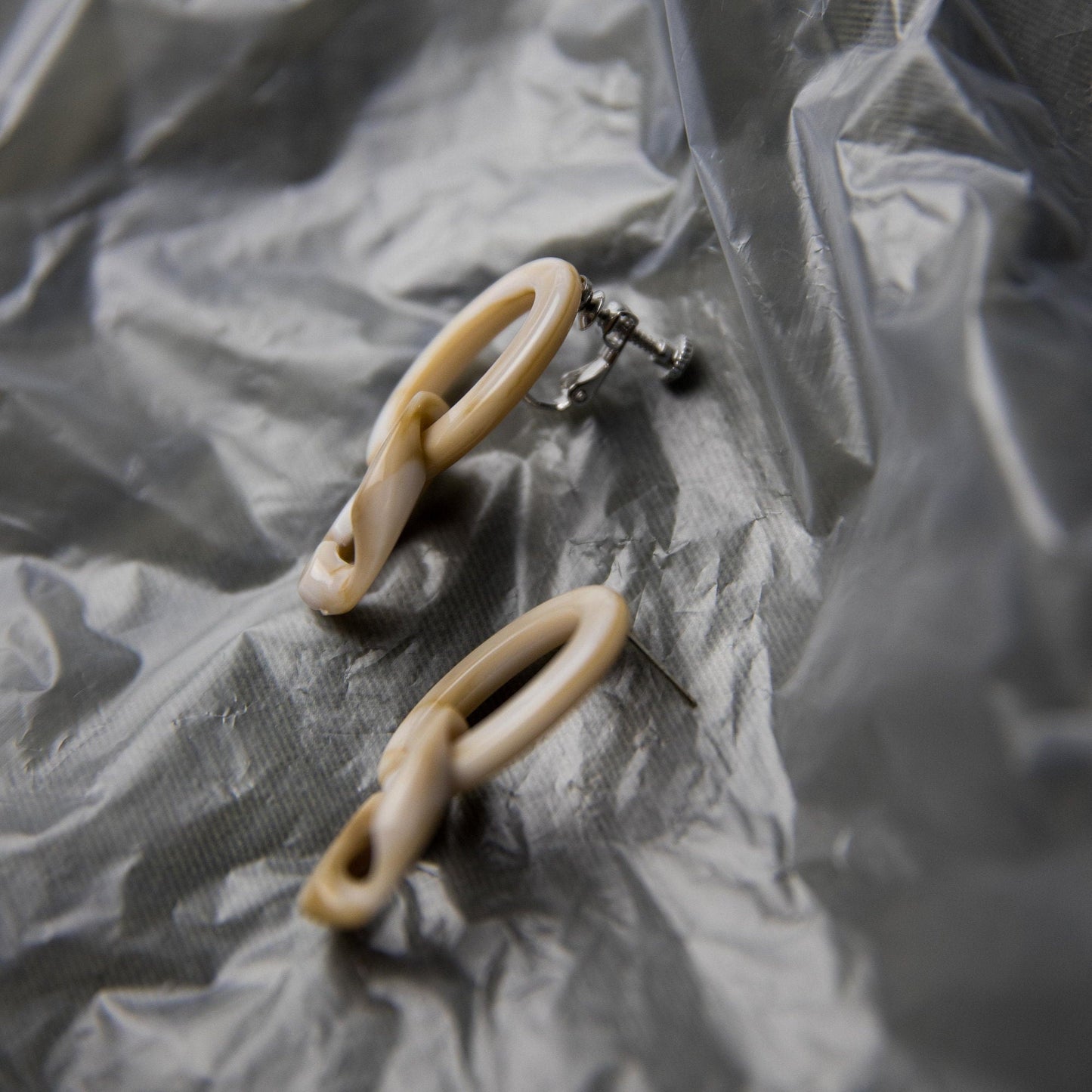 Beige Marble Earrings