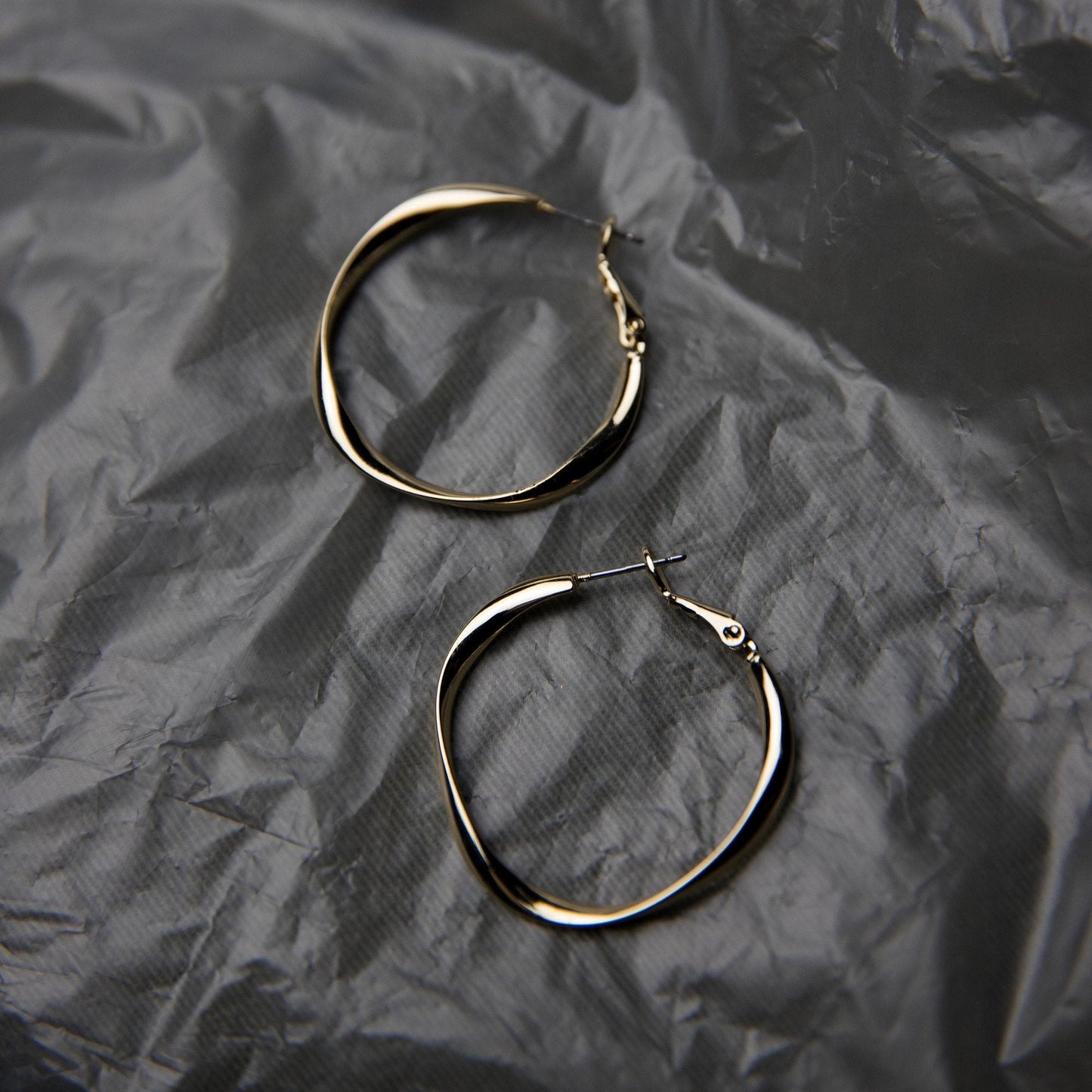 Twisted Golden Hoops