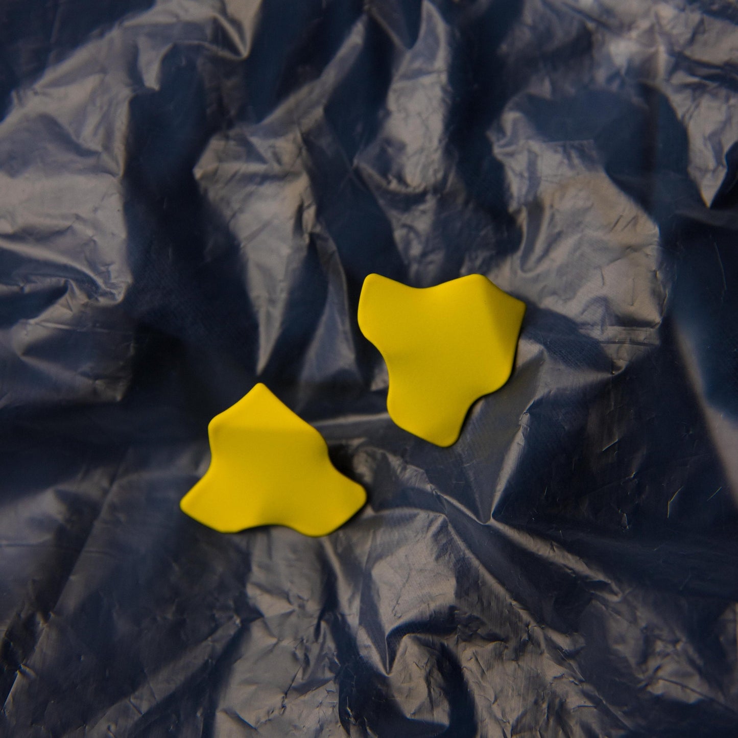 Yellow Abstract Retro Earrings