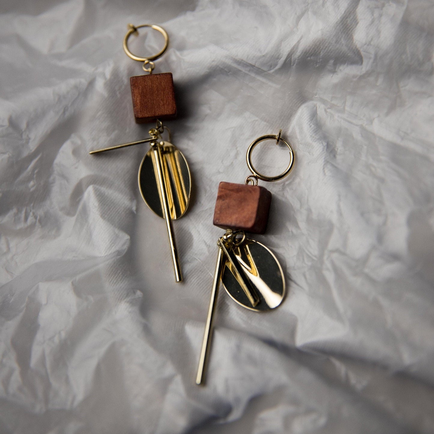 Wooden Dangling Earrings