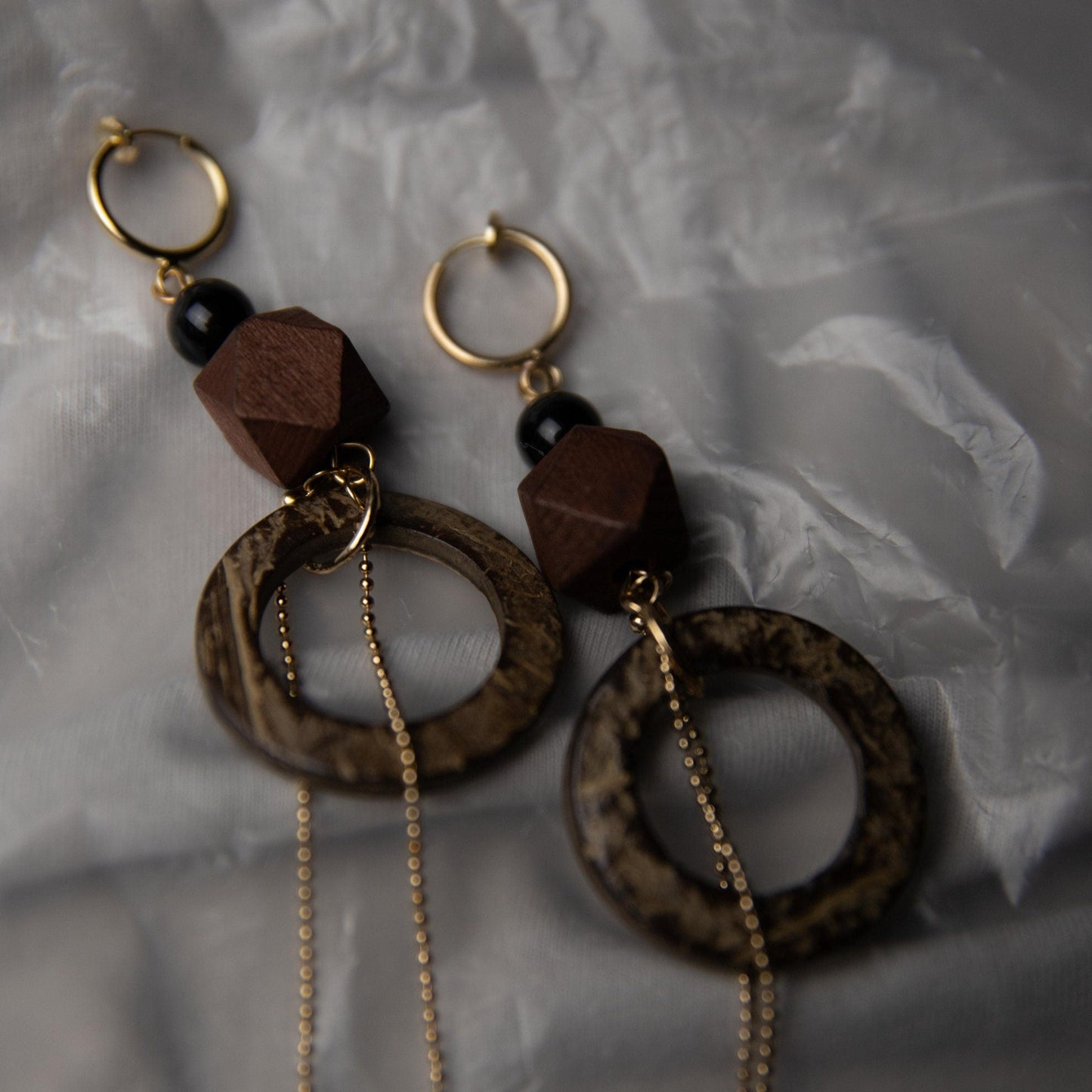 Wooden Geometric Earrings