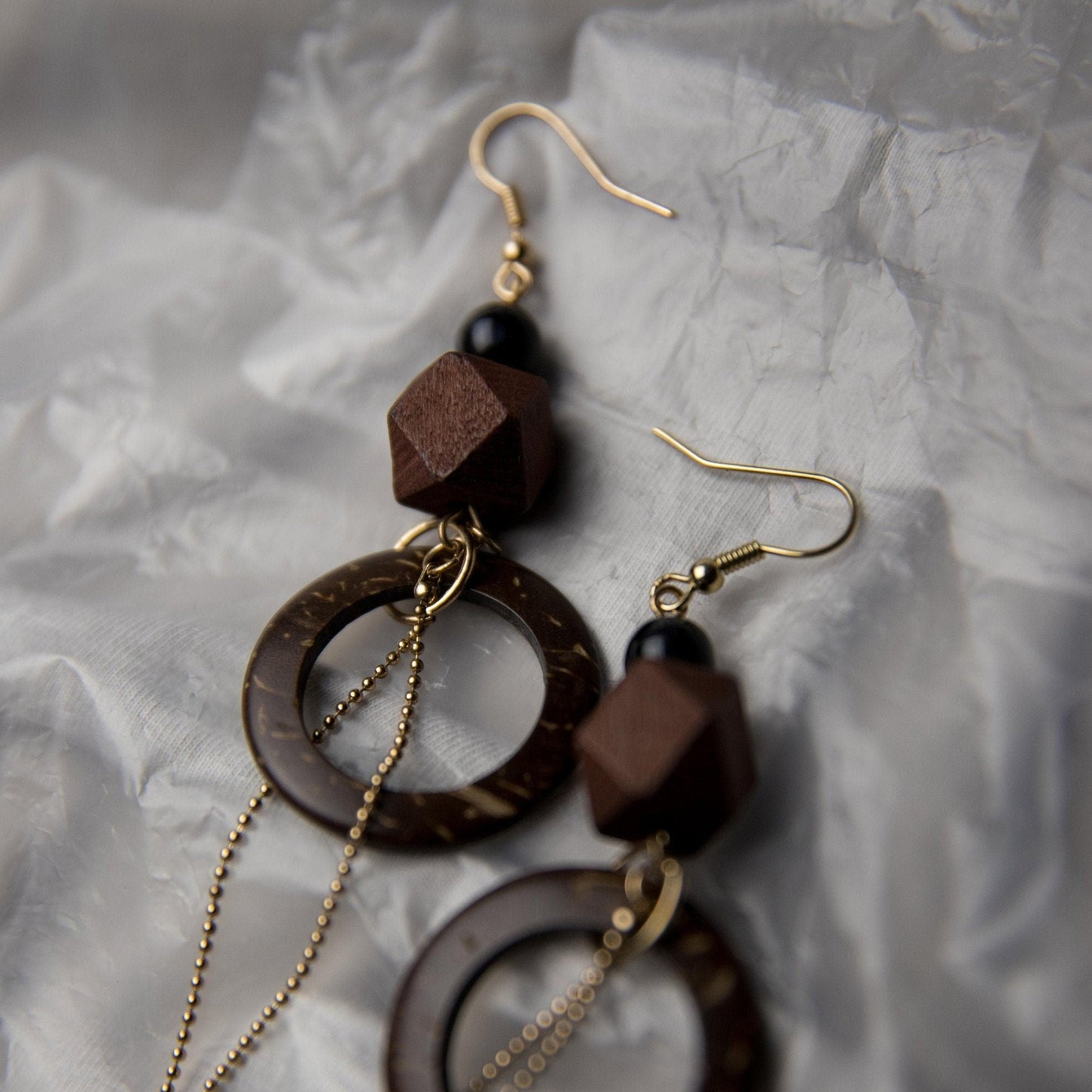 Wooden Geometric Earrings