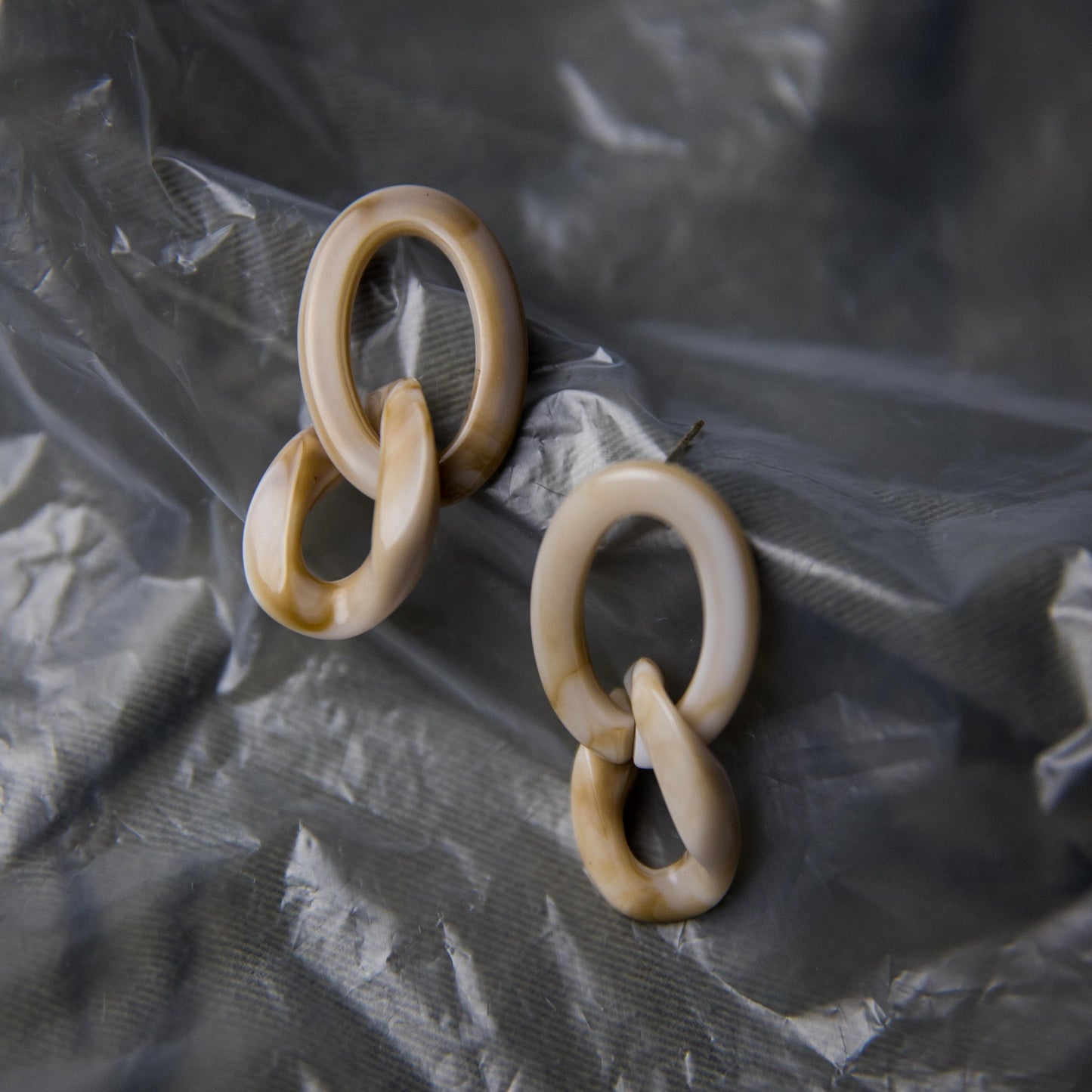 Beige Marble Earrings