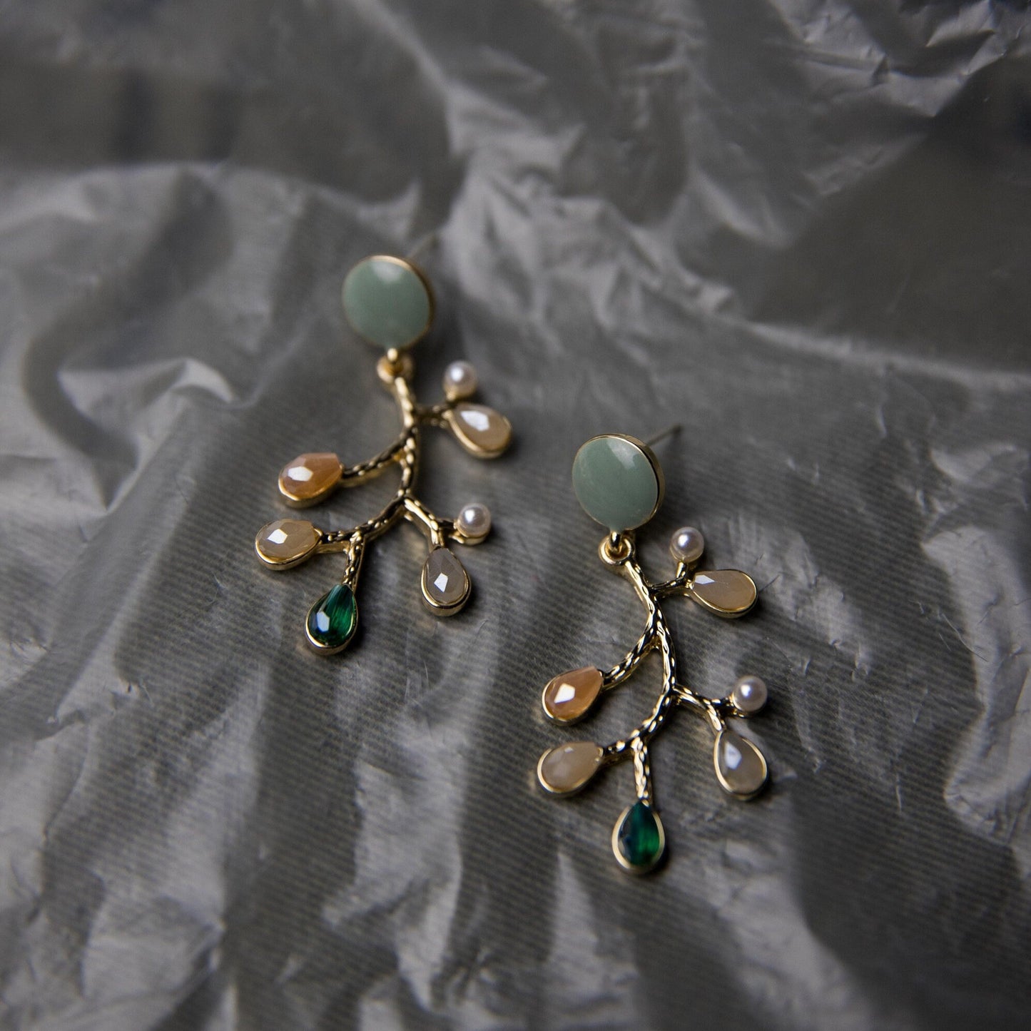 Colorful Tree Jewel Earrings