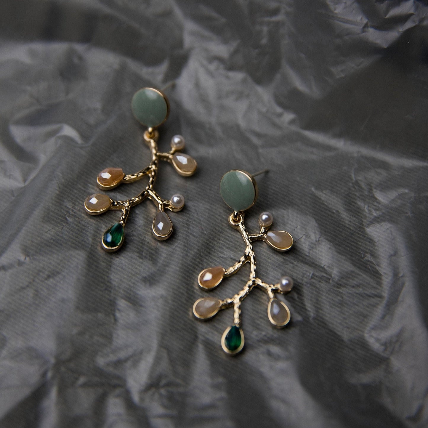 Colorful Tree Jewel Earrings