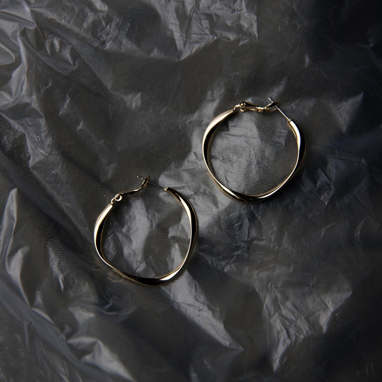Twisted Golden Hoops