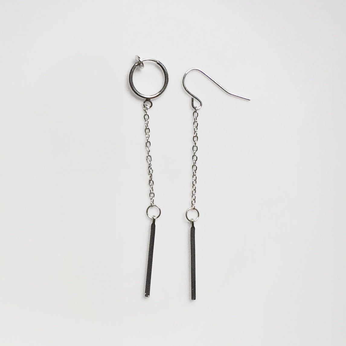 Silver Scepter Dangling Earrings